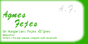 agnes fejes business card